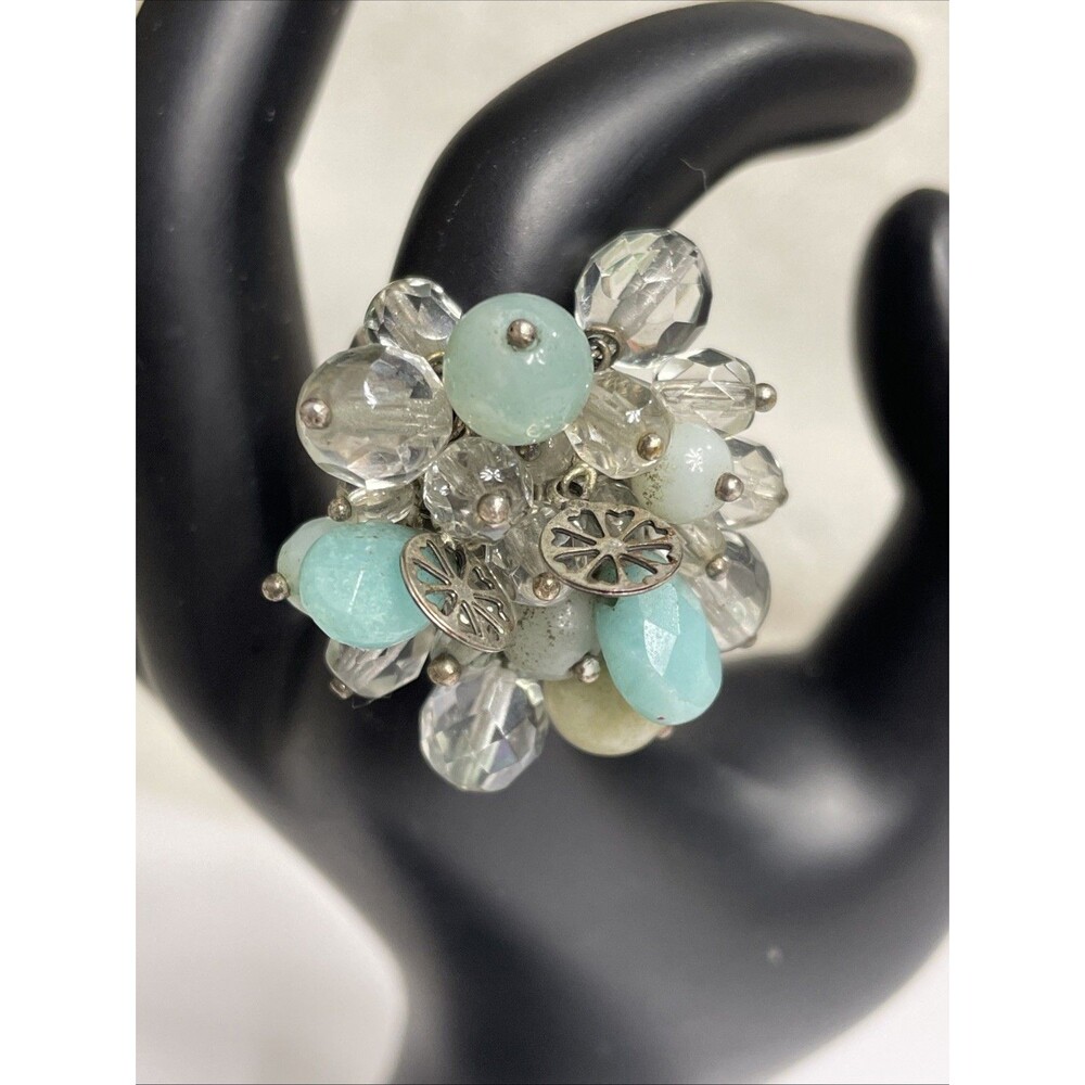 PILGRIM Precious Moments Cluster Ring CRYSTALS ADJUSTABLE  VINTAGE